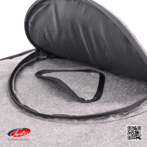 D&J กระเป๋าฉาบกลม บุหนา 12 มิล AX-60 สีเทา มีช่องเก็บสายสะพายด้านหลัง