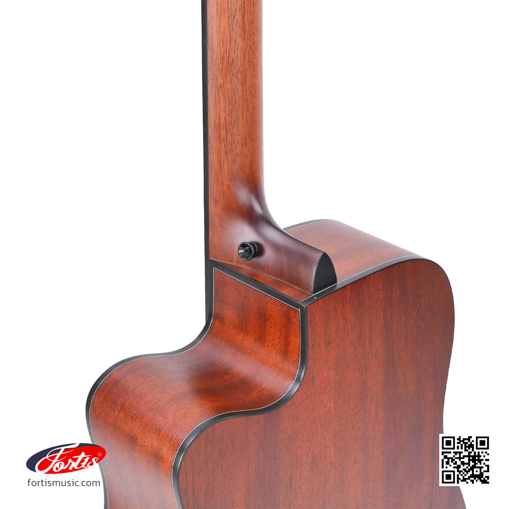 Mentreel กีต้าร์โปร่งไฟฟ้า 41 นิ้ว คุณสมบัติไม้และเคลือบเงา : Top Solid Spruce