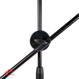ขาไมค์เป็นแบบตั้งพื้น มีสีดำมี แกนบูม ใส่หัวไมค์ได้ 2 หัว