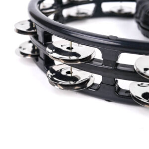 Tambourine แทมบูรีน ไฟเบอร์ A สีดำ วิธีการเล่นใช้มือเขย่า ให้จังหวะที่มีความสนุกสนานและเร้าใจ