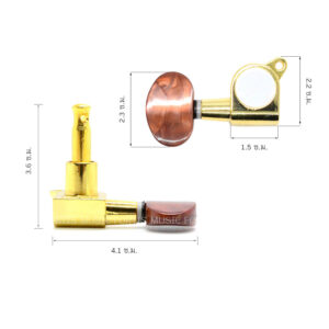 ลูกบิดกีต้าร์โปร่ง แบบตัน LS-814 สีทอง เป็นลูกบิดเรียงแถวคู่ ซ้าย-ขวา ลูกบิดสำหรับกีต้าร์โปร่งเท่านั้น