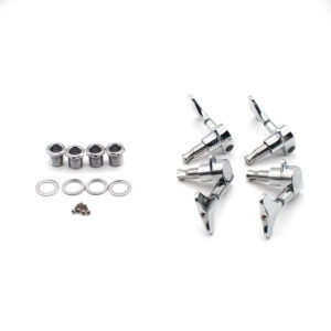 ลูกบิดเบส โครเมี่ยม LS-834 แบบตัน ทรงหางปลา ในชุดแถมบูทและสกรู