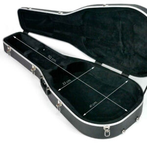Guitar Hardcase ฮาร์ดเคสกีต้าร์โปร่ง H-WC-500 สีดำ ภายในเป็นโฟมนุ่ม หนา 20 mm. คลุมด้วยผ้ากำมหยี่ขนสั้น