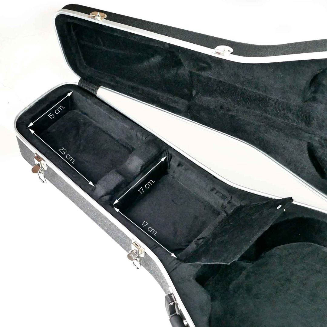 Guitar Hardcase ฮาร์ดเคสกีต้าร์โปร่ง H-WC-500 สีดำ มีช่องเก็บของภายใน
