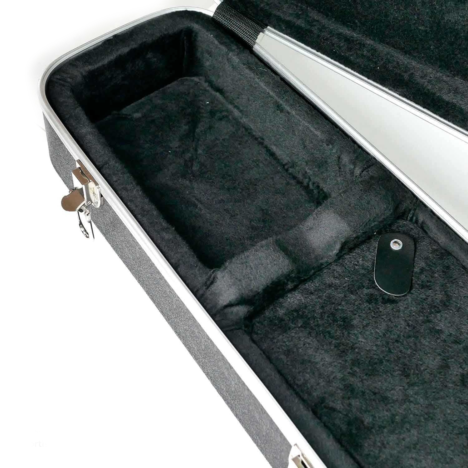 Guitar Hardcase ฮาร์ดเคสกีต้าร์โปร่ง H-WC-500 สีดำ ขอบของฝาเคสเป็นอลูมิเนียมกันน้ำ